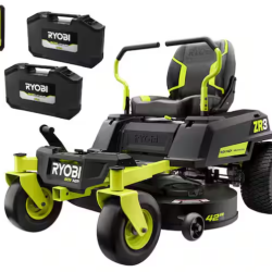DALLAS LOCATION- NEW! RYOBI ZR3 80V HP Brushless Electric 42 in. Zero Turn Riding Lawn Mower Kit
