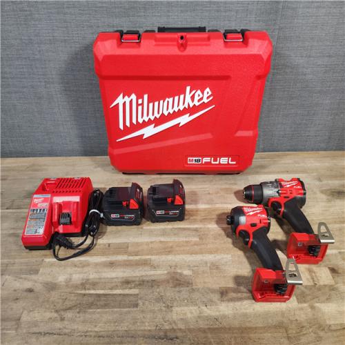 HOUSTON LOCATION - AS-IS (APPEARS LIKE NEW) MILWAUKEE FUEL 18V Lithium-Ion Brushless Cordless Hammer Drill and Impact Driver Combo Kit