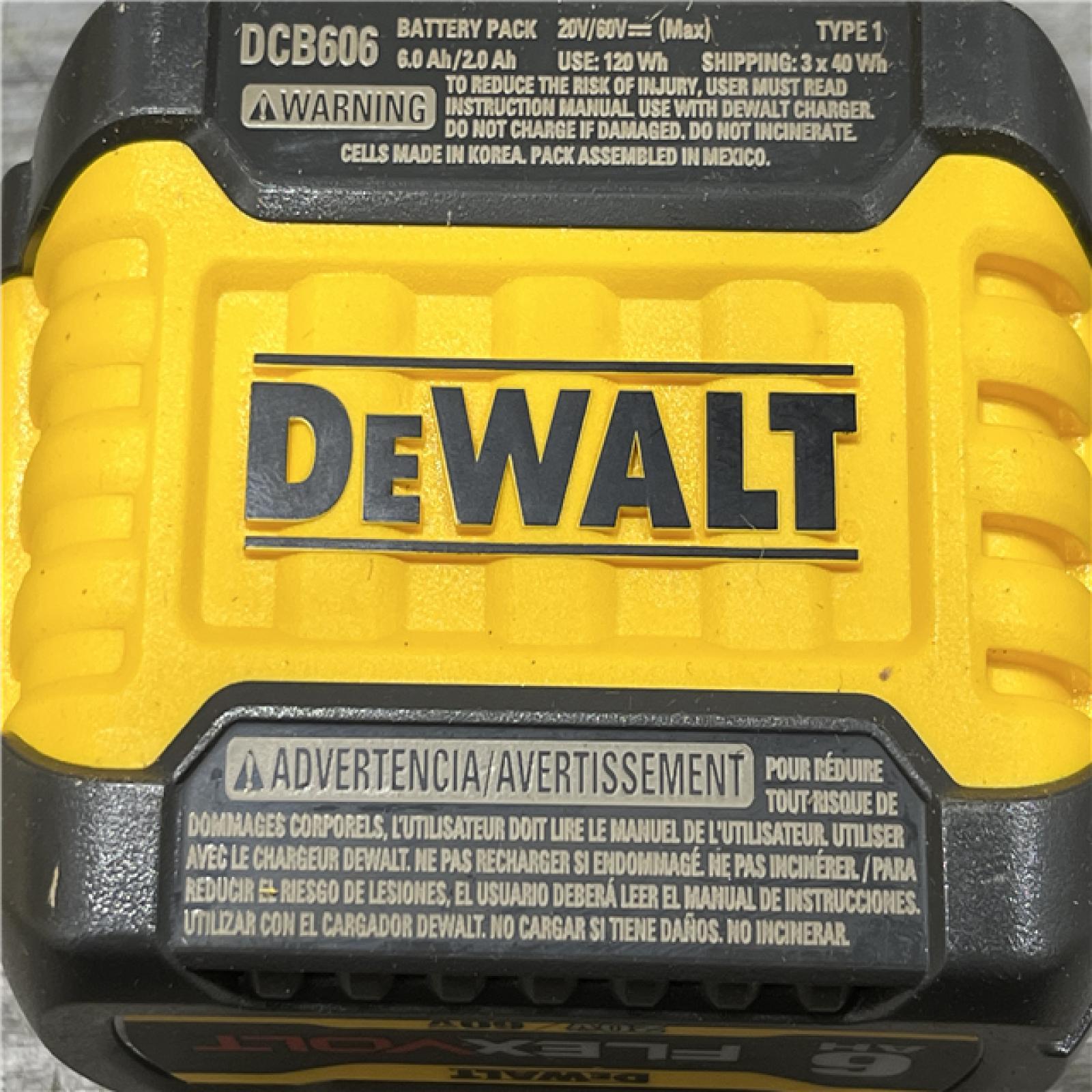 AS-IS DEWALT FLEXVOLT 20V/60V MAX Lithium-Ion 6.0Ah Battery Pack with Charger