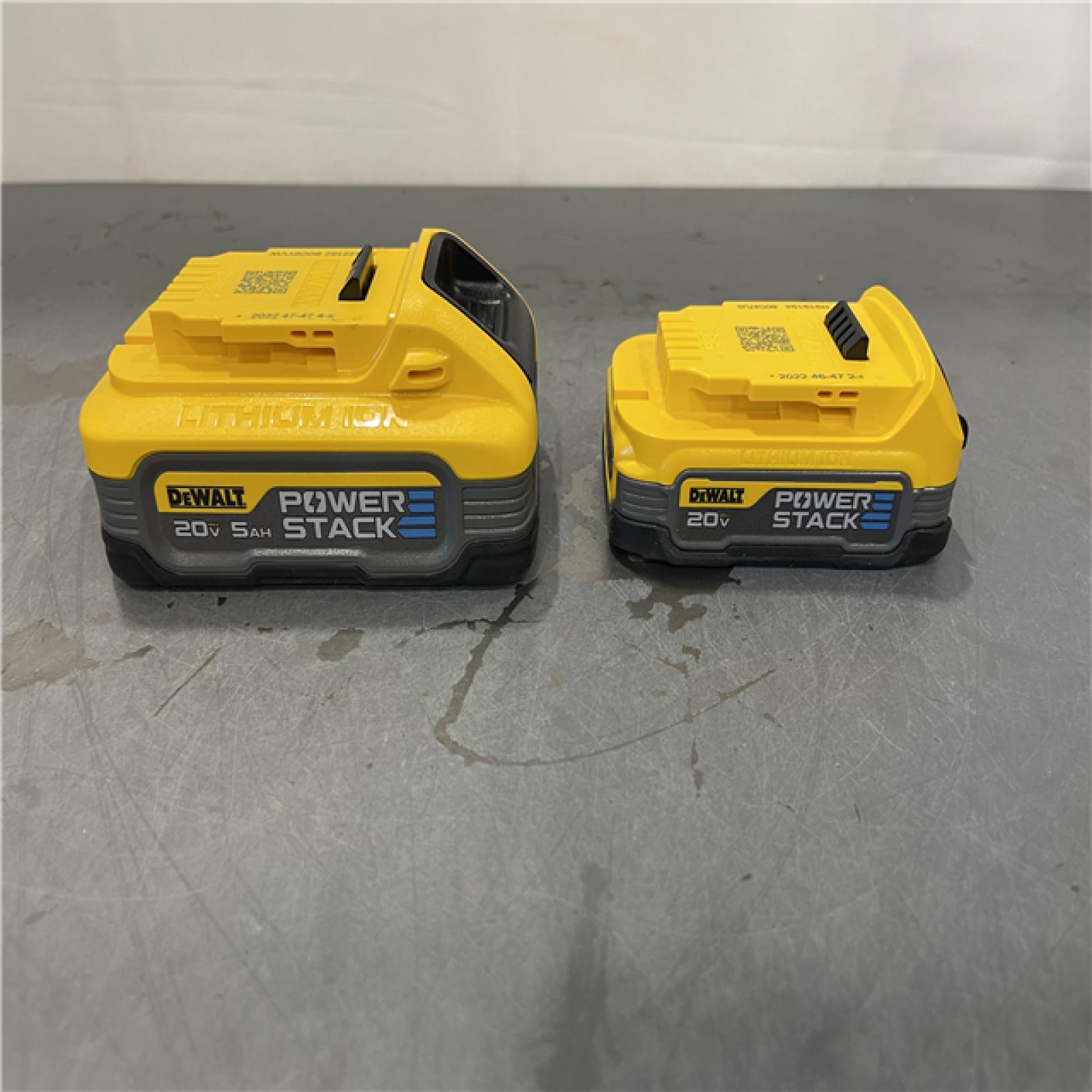 AS-IS - Dewalt Powerstack 20-Volt Lithium-Ion 5.0 Ah and 1.7 Ah Batteries and Charger