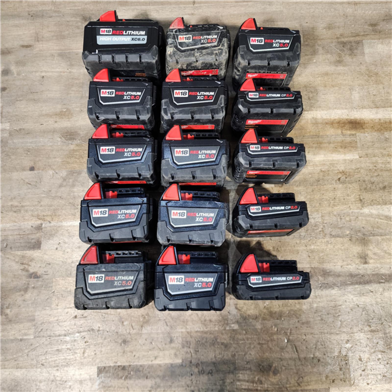 HOUSTON LOCATION - AS-IS MILWAUKEE BATTERY PACK QTY - 15