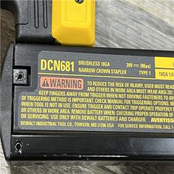 AS-IS DEWALT 20V MAX XR Lithium-Ion Cordless 18-Gauge Narrow Crown Stapler Kit