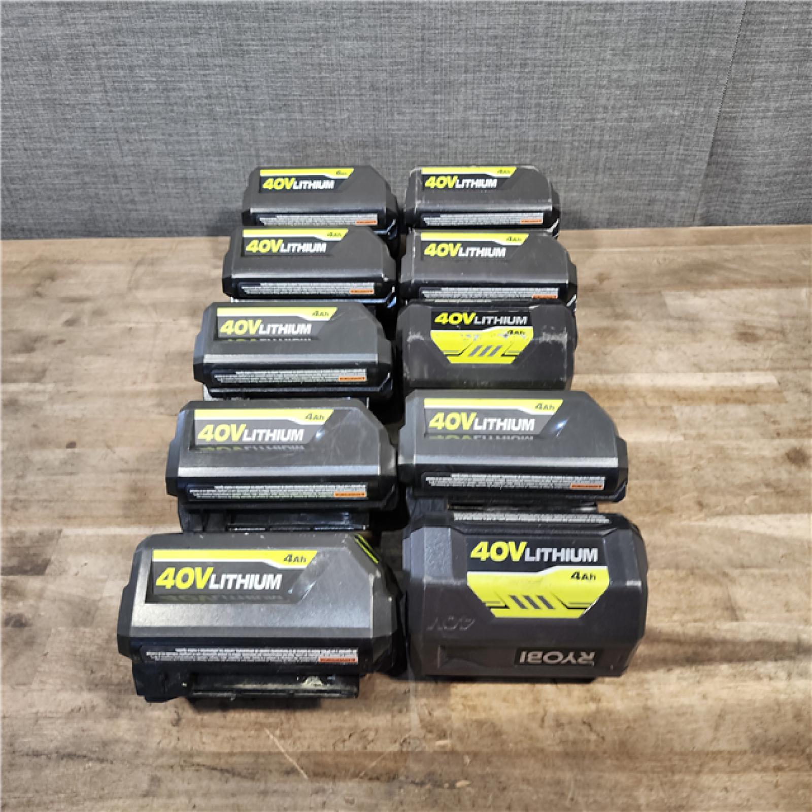 HOUSTON LOCATION - AS-IS RYOBI BATTERY PACK QTY - 10