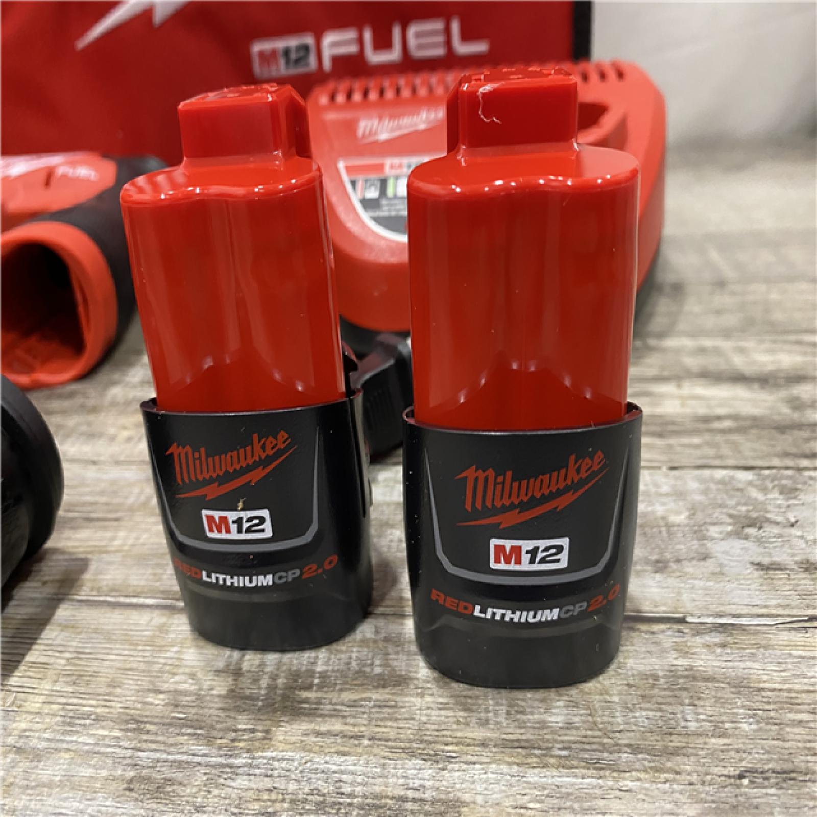 AS-IS Milwaukee  FUEL 12V Lithium-Ion Brushless Cordless 4-in-1 Installation 3/8 in. Drill Driver Kit