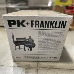 DALLAS LOCATION- PK300 Aaron Franklin Cast Aluminum Portable Charcoal Grill in Black Coal
