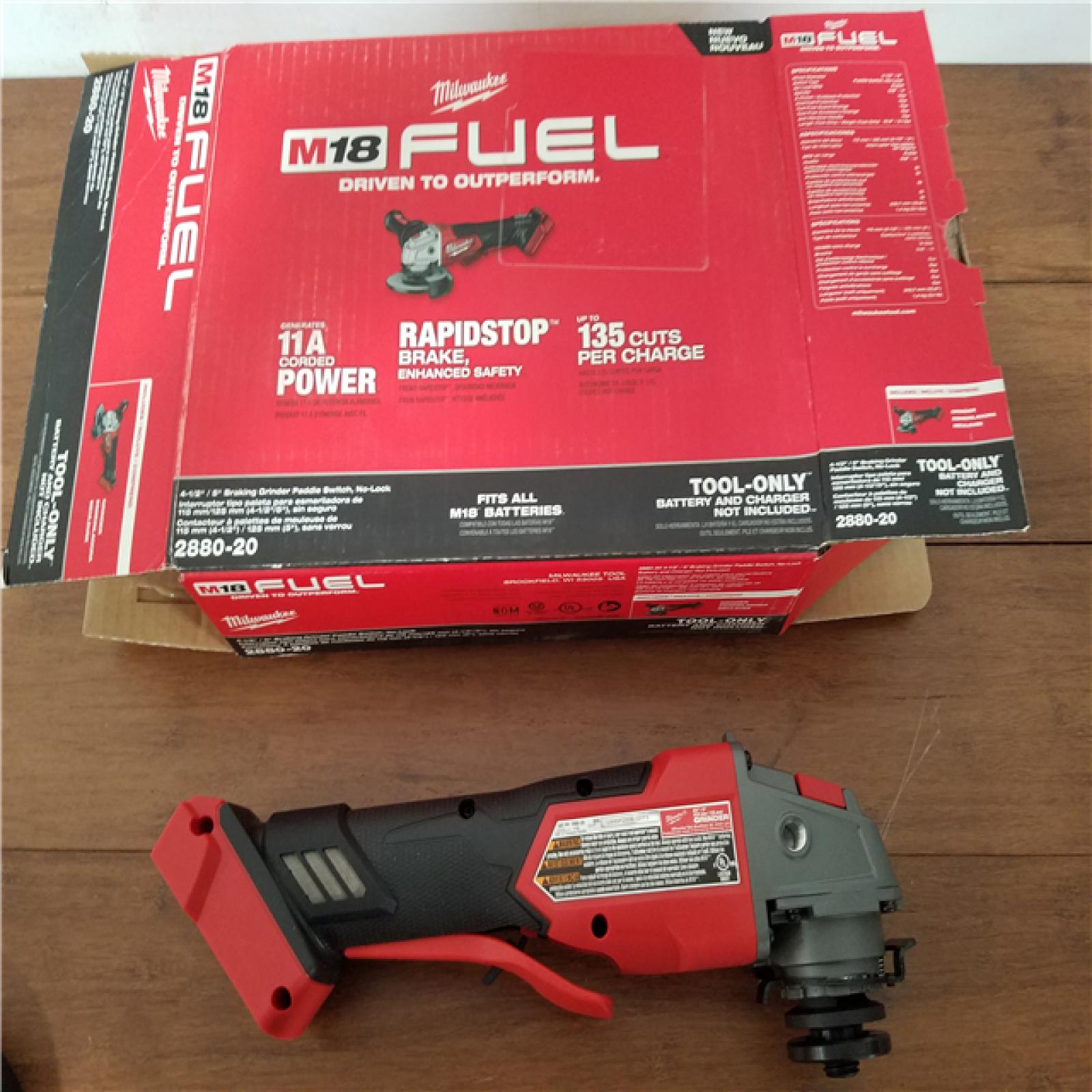 California NEW Milwaukee 4-1/2/5 Braking Grinder Paddle Switch  No-Lock (Tool Only)