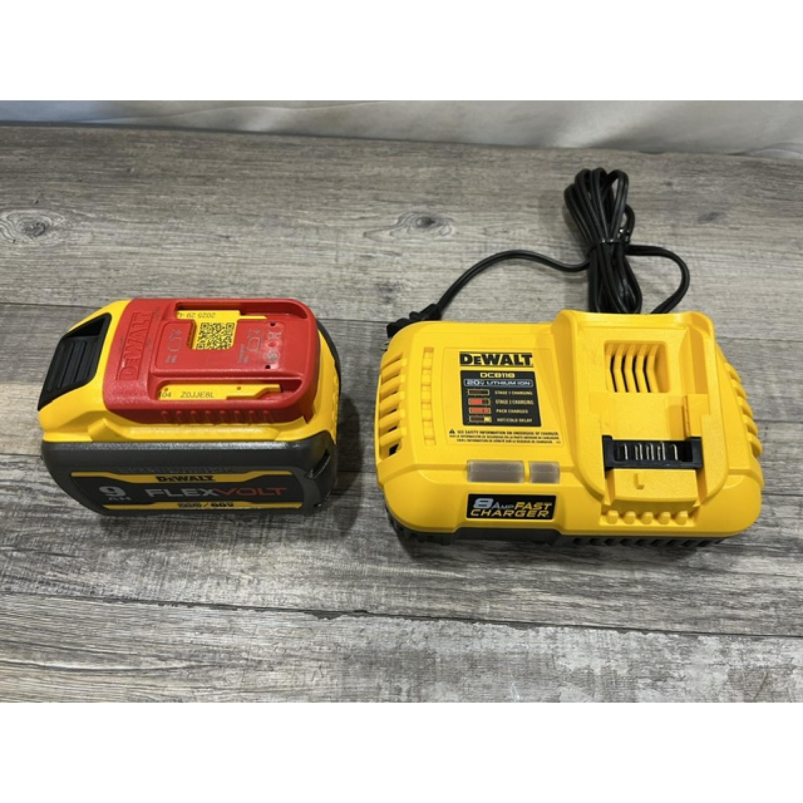 AS-IS DEWALT 20V/60V MAX FLEXVOLT Lithium-Ion 9.0Ah Battery and Charger Starter Kit