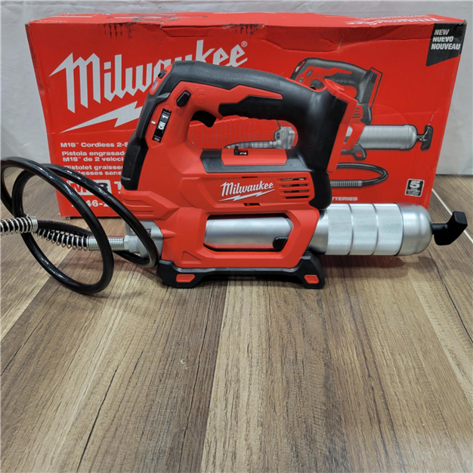 AS-IS Milwaukee M18 18-Volt Lithium-Ion Cordless Grease Gun 2-Speed (Tool-Only)
