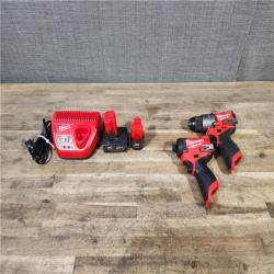 HOUSTON LOCATION - AS-IS MILWAUKEE 2 TOOL COMBO KIT W/ (2) BATTERY & CHARGER