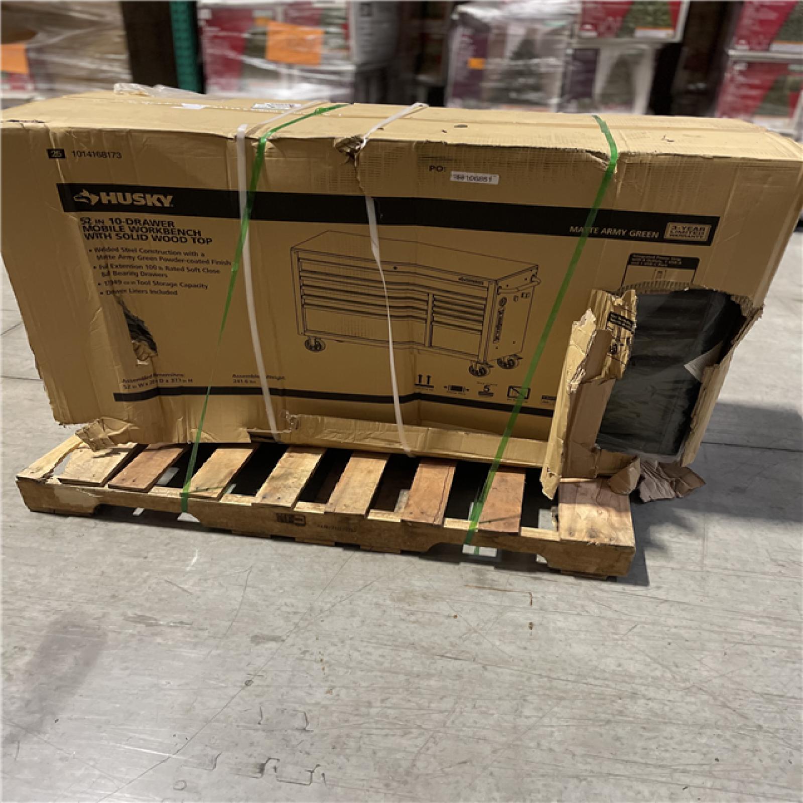 DALLAS LOCATION- AS-IS HUSKY Standard-Duty 52 in. W 10-Drawer Mobile Workbench Cabinet