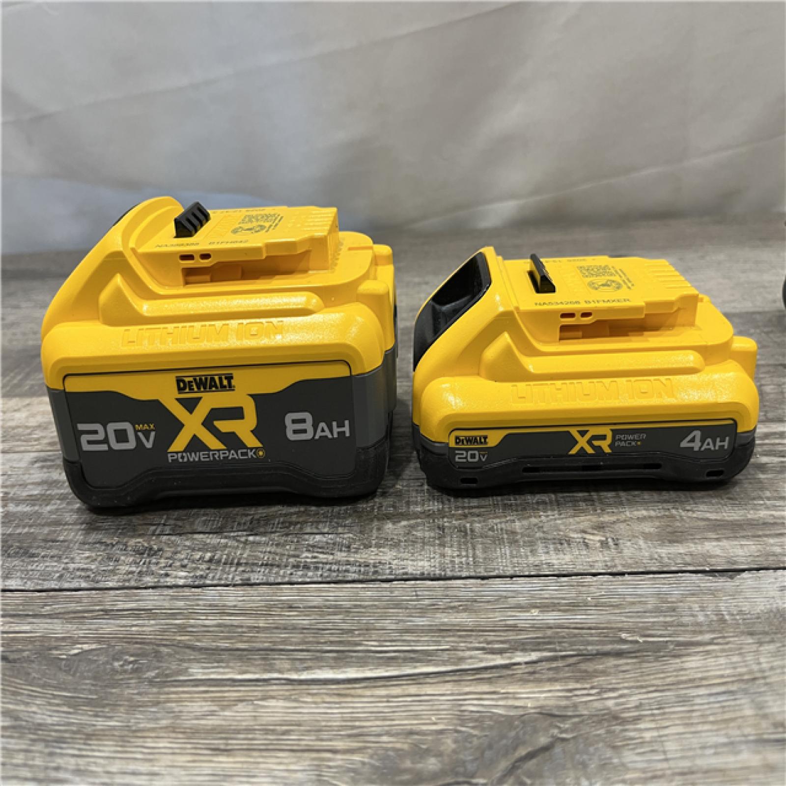 AS-IS DEWALT 20V XR Lithium-Ion Starter Pack with 8.0 Ah and 4.0 Ah Battery Packs and Charger