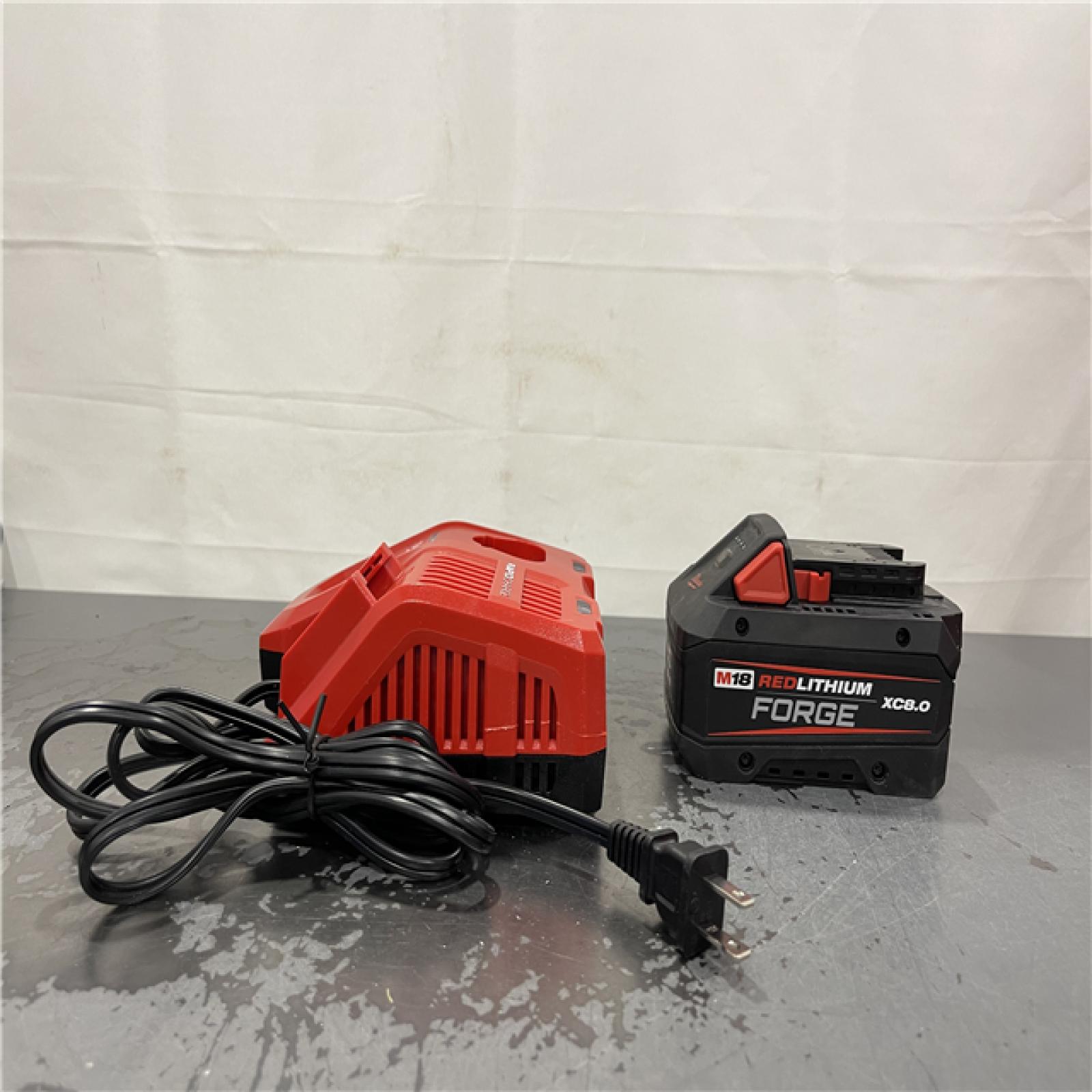 AS-IS- Milwaukee M18 18-Volt Lithium-Ion REDLITHIUM FORGE Starter Kit with 8.0Ah Battery and Rapid Charger