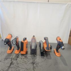 AS-IS- 18V Cordless 6-Tool Combo Kit with 2.0 Ah Battery  Charger  and Tool Bag