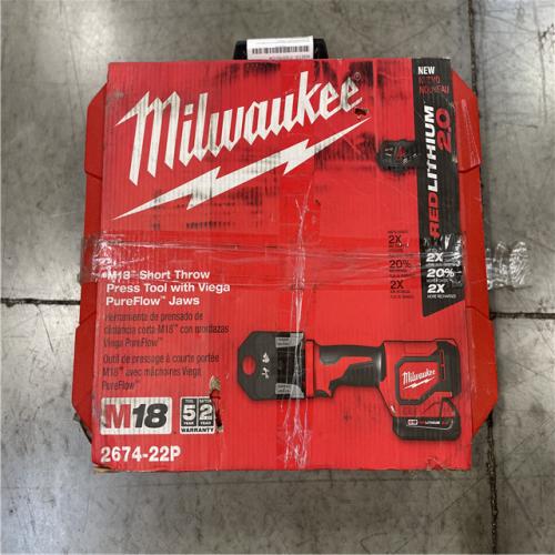 DALLAS LOCATION- AS-IS Milwaukee M18 18V Cordless Short Throw PEX Press Tool Kit