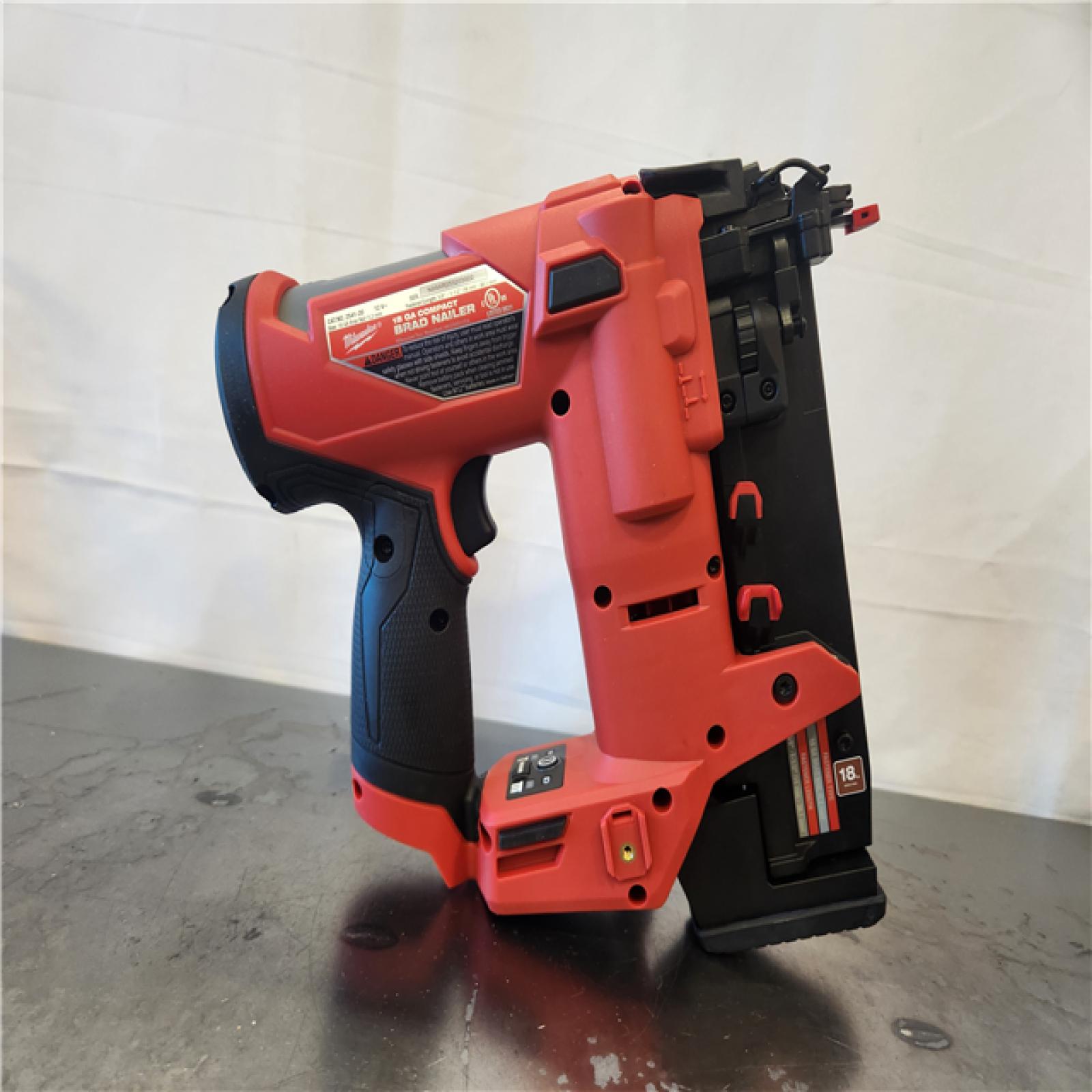 AS-IS- M12 FUEL 12-Volt Lithium-Ion Brushless Cordless 18-Guage Compact Brad Nailer (Tool Only)