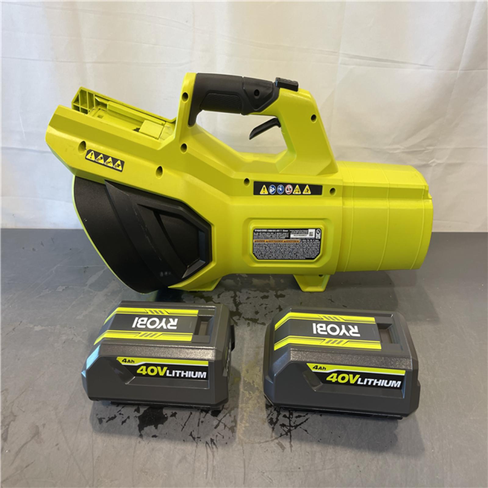 AS-IS - Ryobi 40V HP Brushless Whisper Series 190 MPH 730 CFM Cordless Battery Jet Fan Leaf Blower Kit
