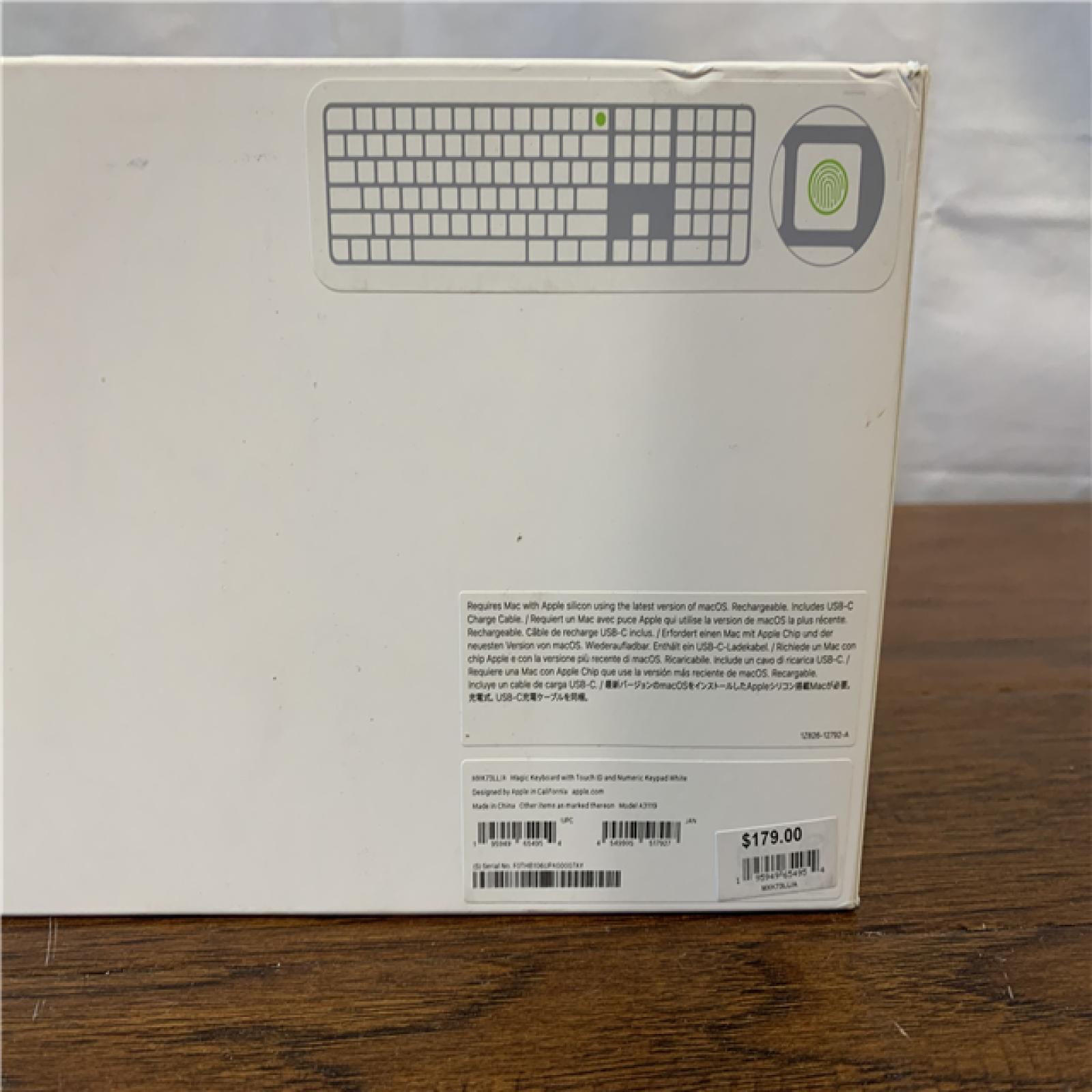 NEW! Apple Magic Wireless Keyboard with Touch ID, White (MXK73LL/a)