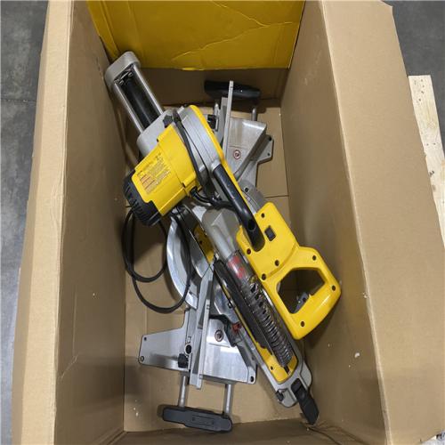 As-Is- DEWALT 15 Amp Corded 12 in. Double Bevel Sliding Compound Miter Saw