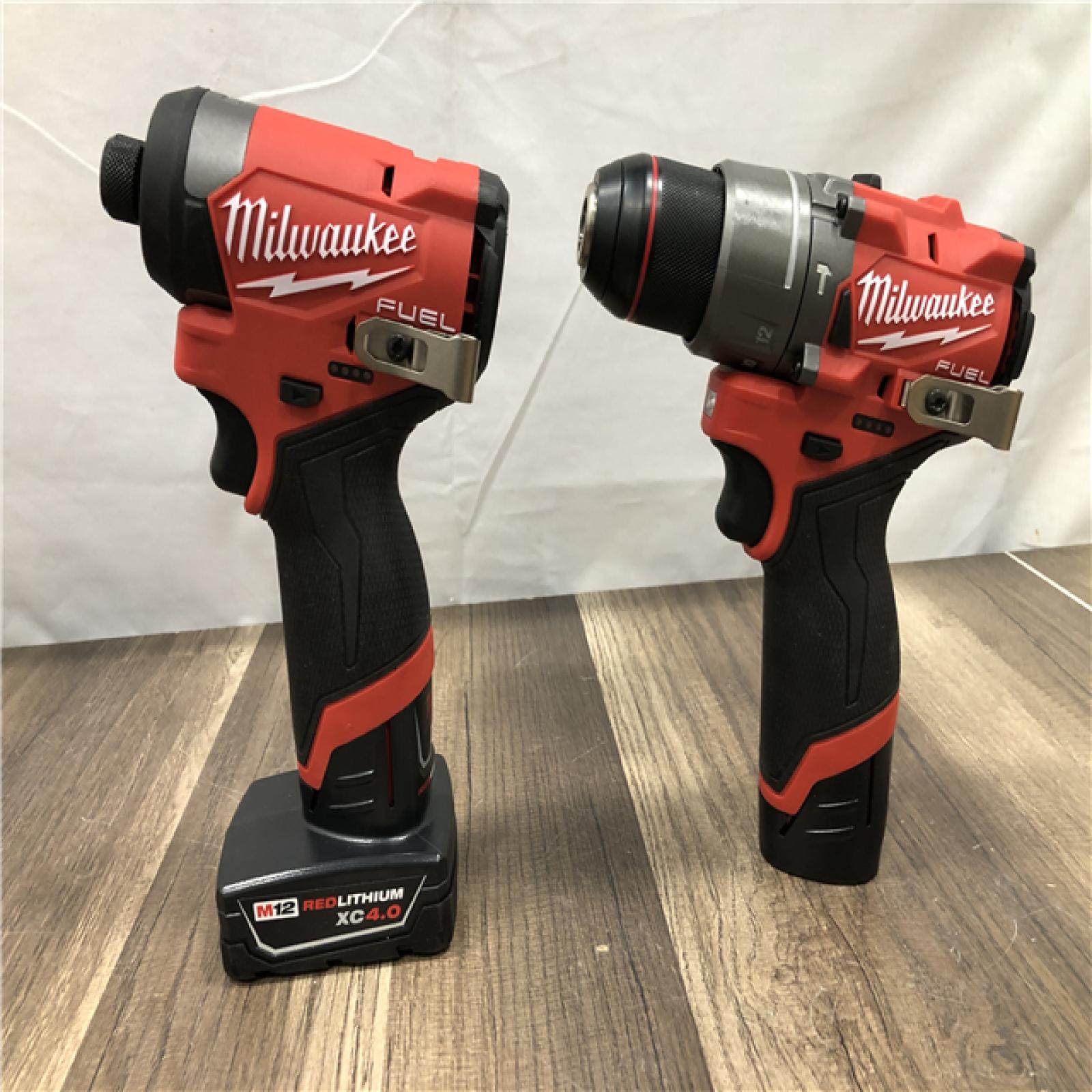 AS-IS Milwaukee FUEL 12-Volt Lithium-Ion Brushless Cordless Hammer Drill and Impact Driver Combo Kit