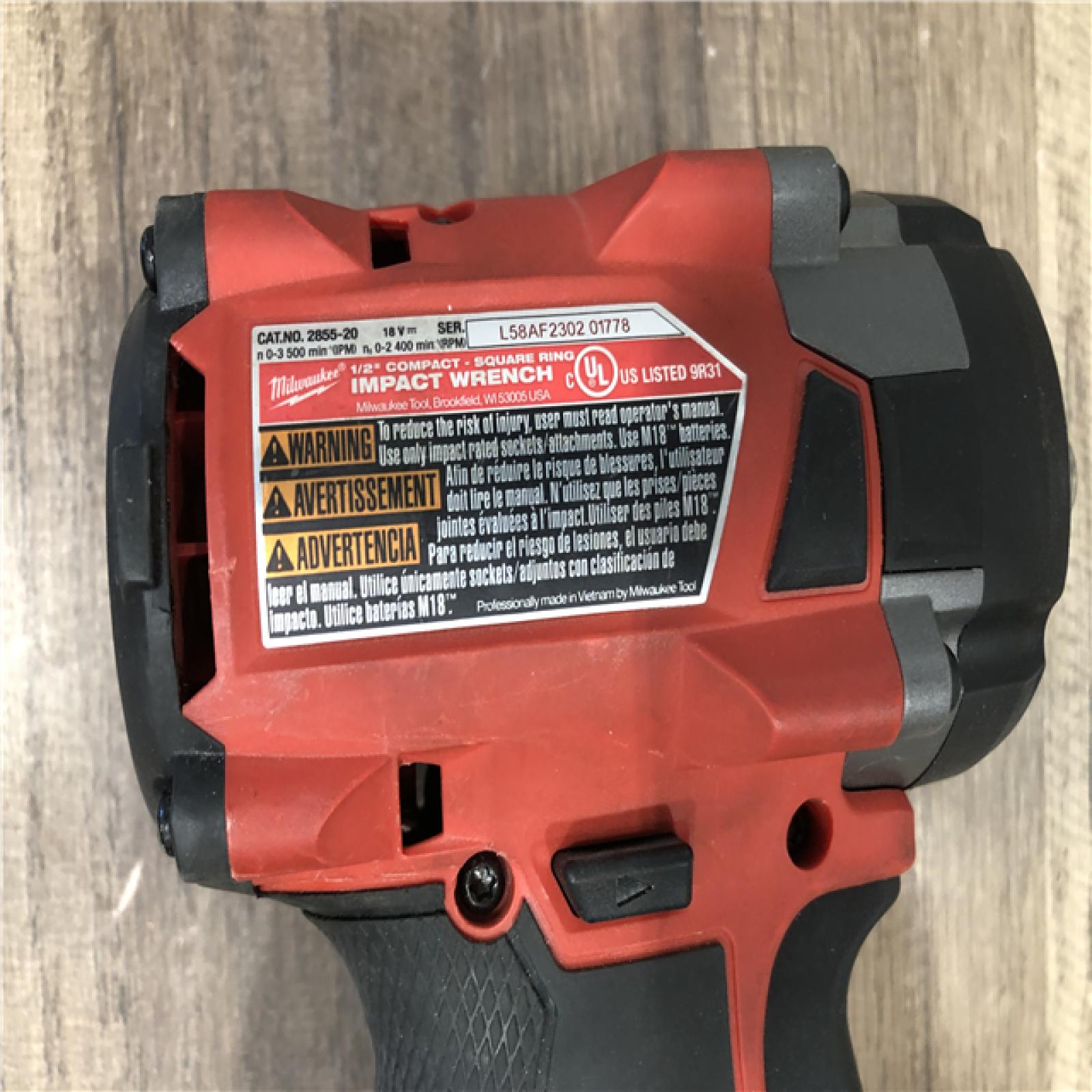 AS-IS Milwaukee FUEL GEN-3 18V Lithium-Ion Brushless Cordless 1/2 in. Compact Impact Wrench with Friction Ring (Tool-Only)