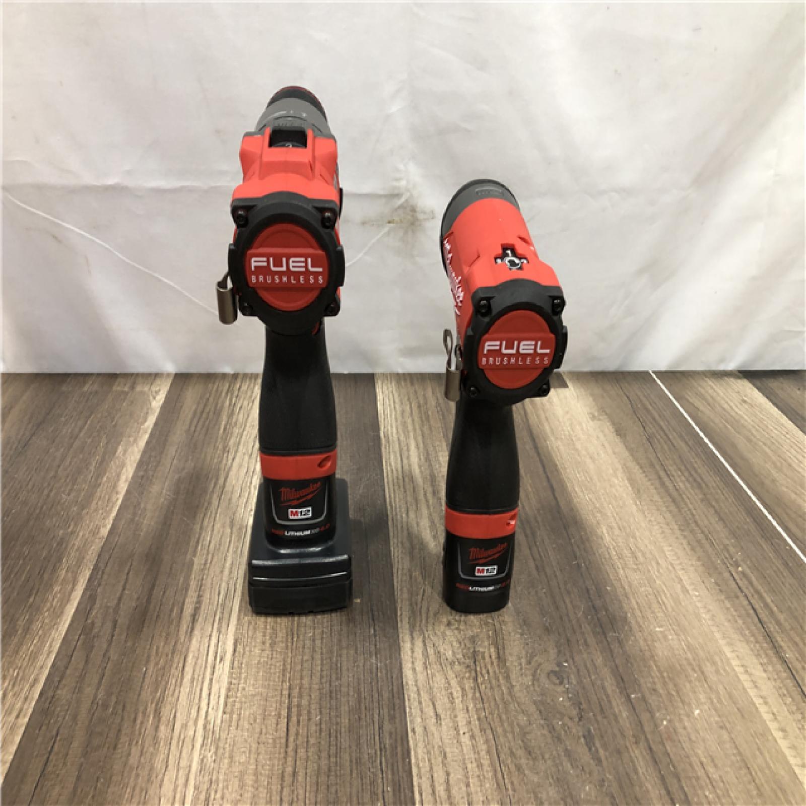 AS-IS Milwaukee FUEL 12-Volt Lithium-Ion Brushless Cordless Hammer Drill and Impact Driver Combo Kit
