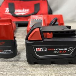 AS-IS Milwaukee FUEL 18V Cordless Mid Torque 1/2 in. Impact Wrench w/ 12 FUEL 3/8 in. Ratchet Combo Kit