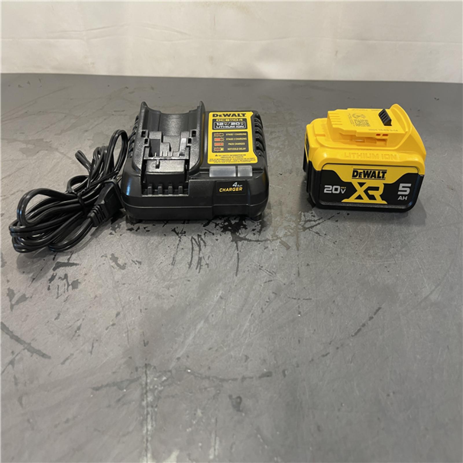 AS-IS - DEWALT 20-Volt Maximum XR 5.0 Ah Battery Pack and Charger