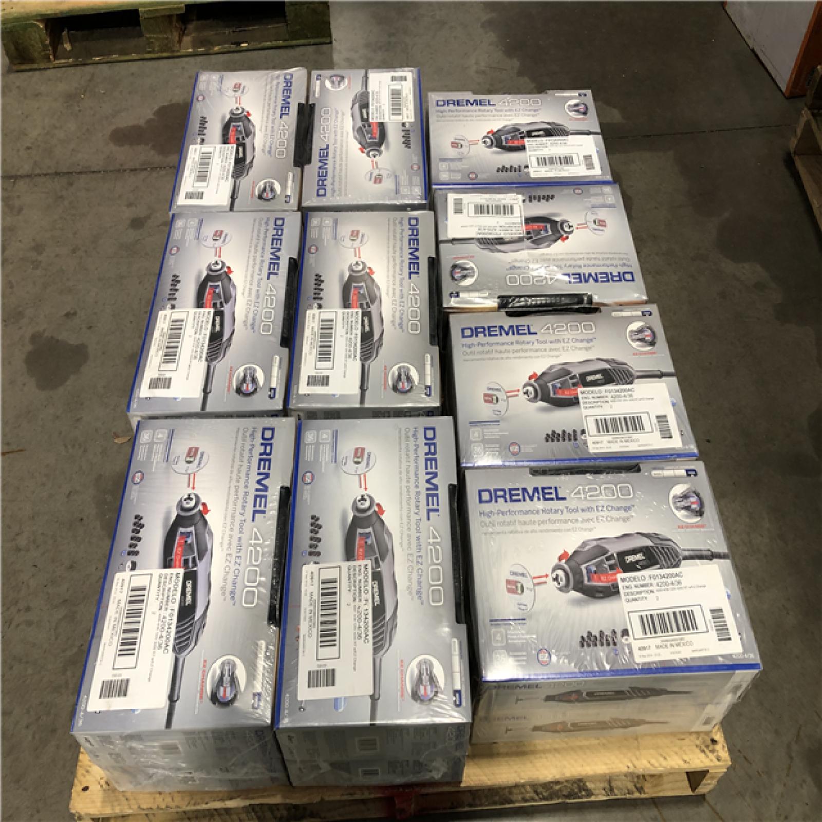 DALLAS LOCATION - Dremel 4200 Series 1.6 Amp Variable Speed Corded Rotary Tool Kit with 36 Accessories 4 Attachments and Carrying Case PALLET- (20 UNITS)