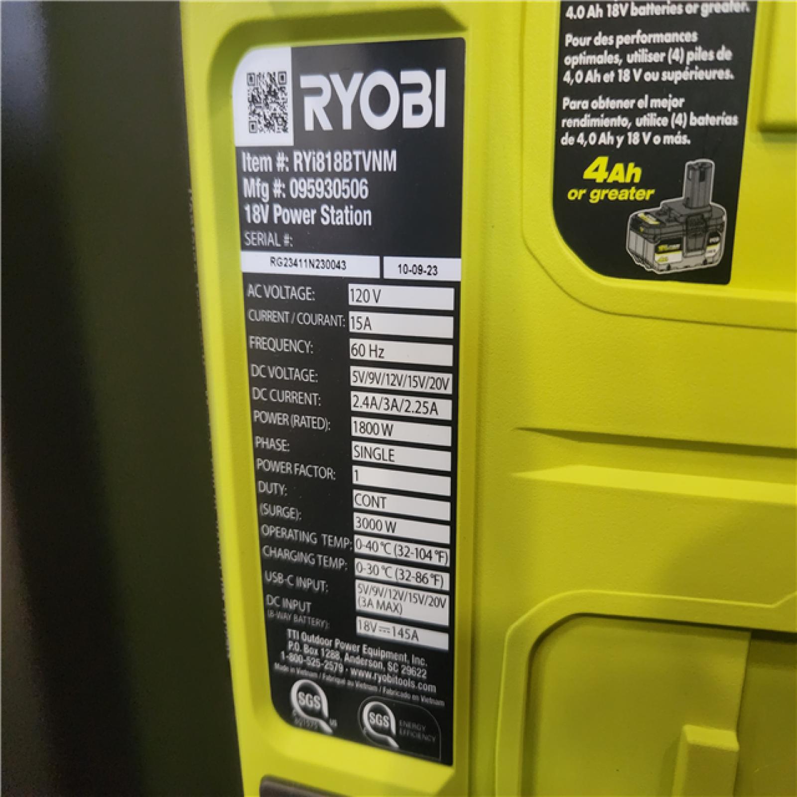 Phoenix NEW RYOBI 18V ONE+ 1800-Watt Portable Battery Inverter Power Station/8-Port Charger (Tool Only)