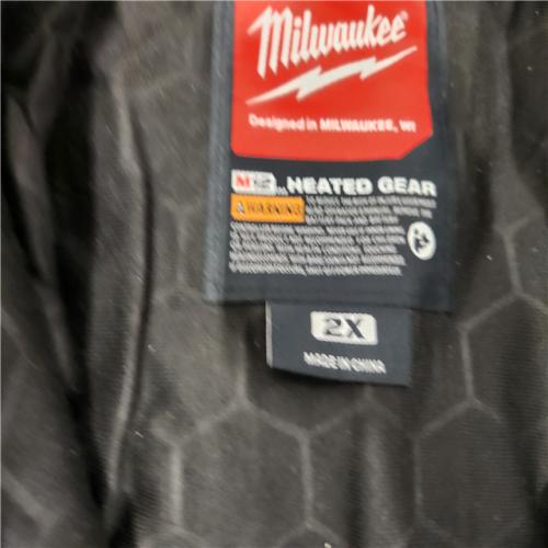AS-IS- Milwaukee Men's 2X-Large 12-Volt Lithium-Ion Cordless Tough Shell Black Heated Jacket with