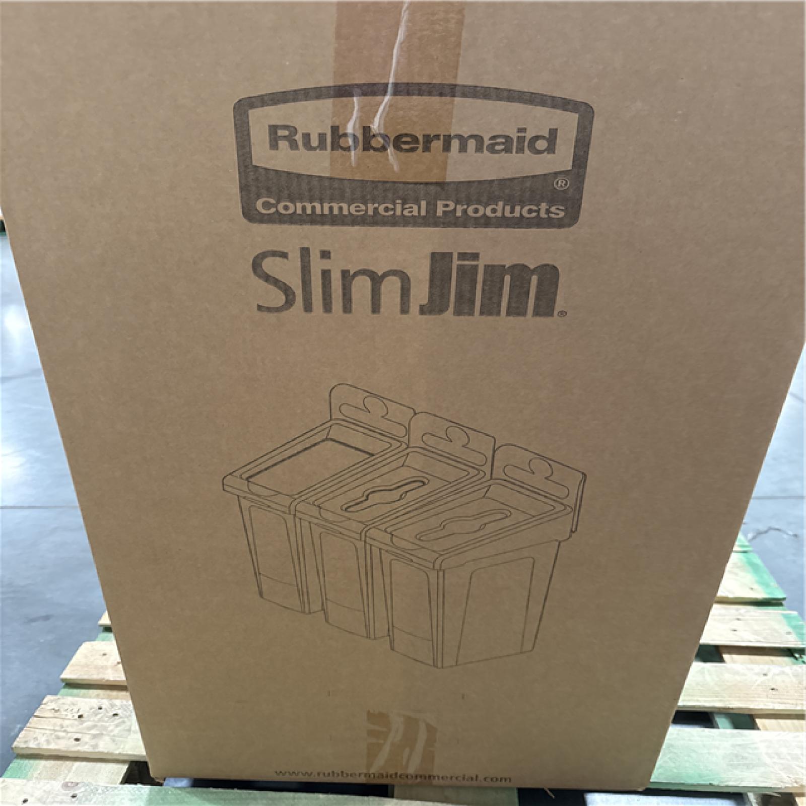 California NEW Rubbermaid Slim Jim Recycling Station 3 Stream Kit