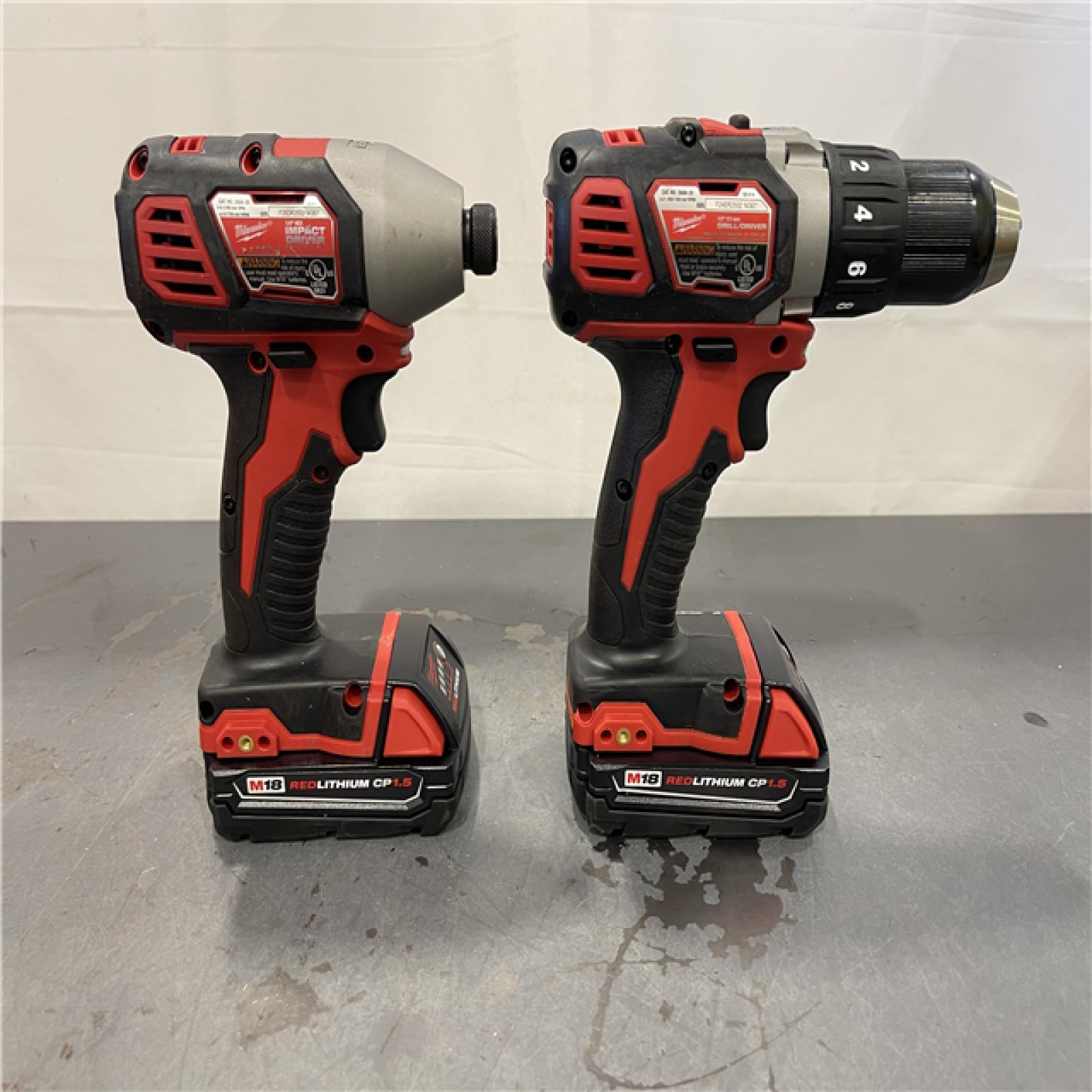 AS-IS - Milwaukee 18V Cordless Brushed 2-Tool Drill/Driver and Impact Driver Kit