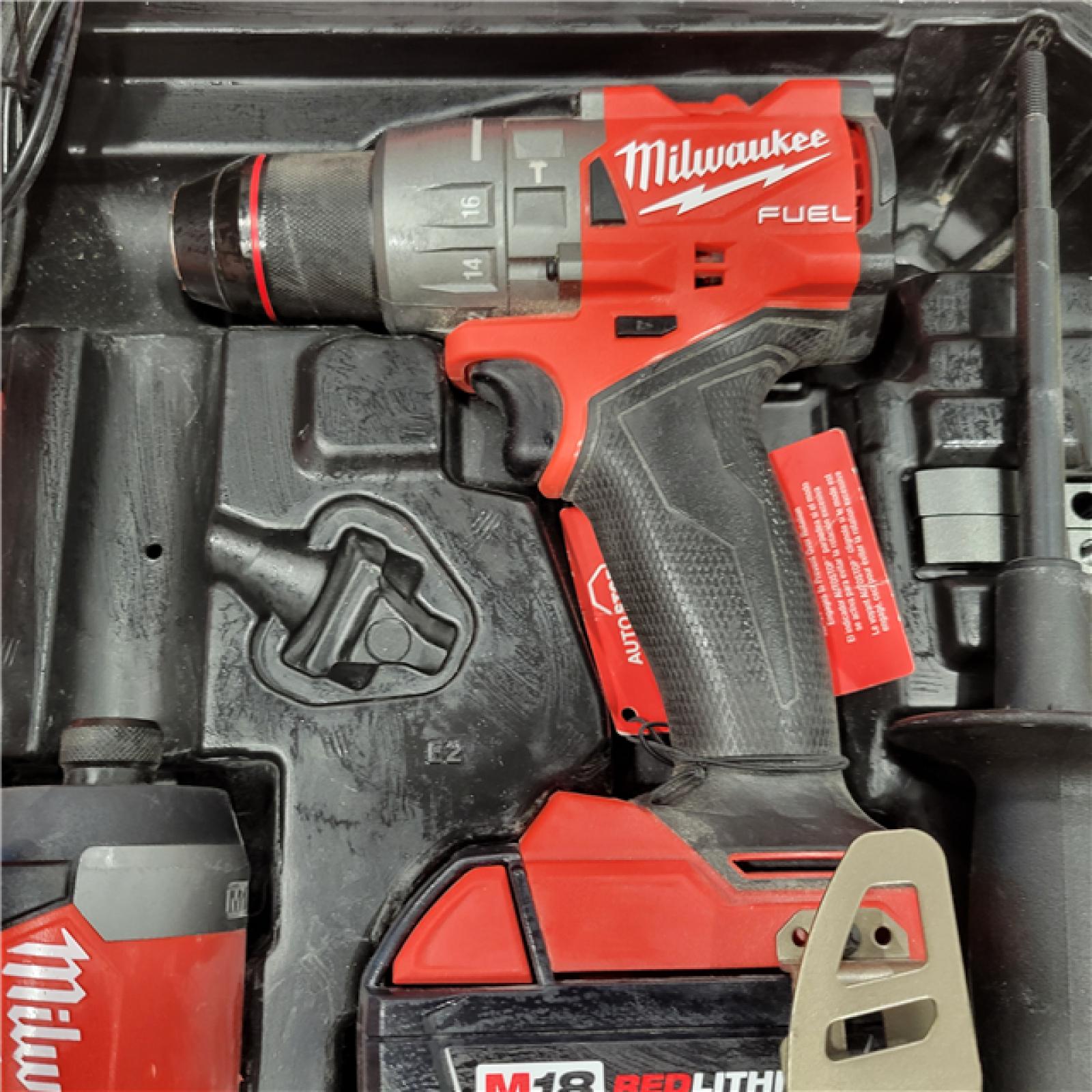 AS-IS Milwaukee M18 FUEL 18V Lithium-Ion Brushless Cordless Hammer Drill and Impact Driver Combo Kit (2-Tool) with 2 Batteries