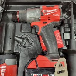 AS-IS Milwaukee M18 FUEL 18V Lithium-Ion Brushless Cordless Hammer Drill and Impact Driver Combo Kit (2-Tool) with 2 Batteries
