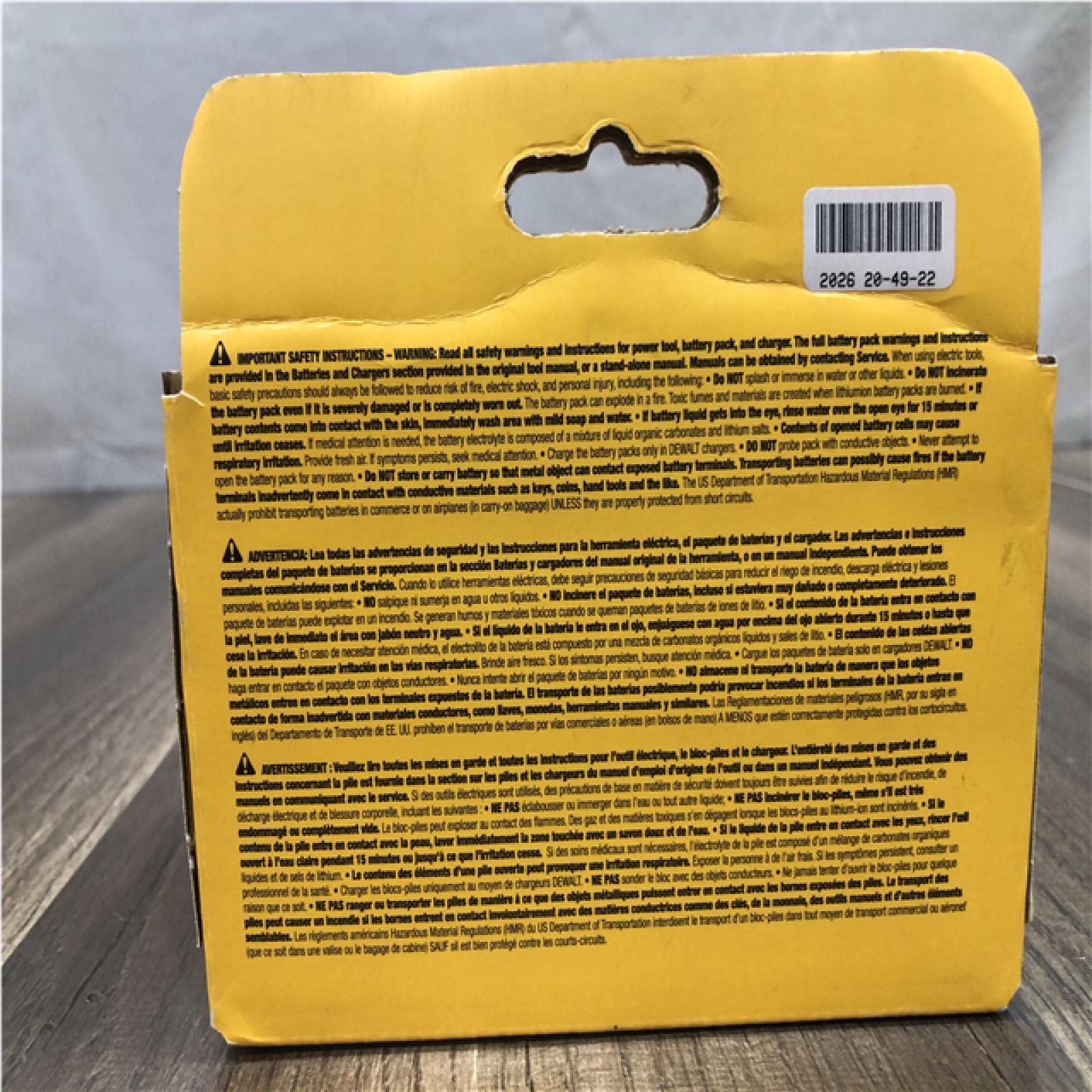 AS-IS DEWALT FLEXVOLT 20V/60V MAX Lithium-Ion 9.0Ah Battery