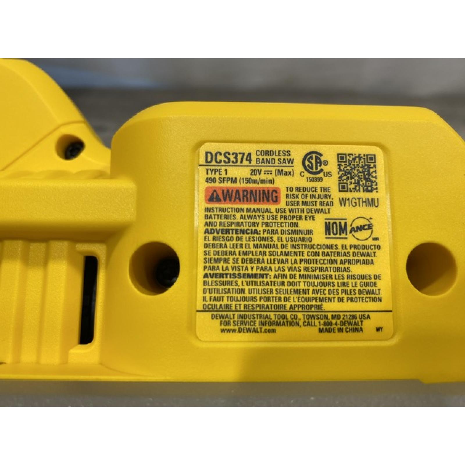 AS-IS DEWALT 20-Volt MAX Lithium-Ion Cordless Brushless Deep Cut Band Saw (Tool-Only)