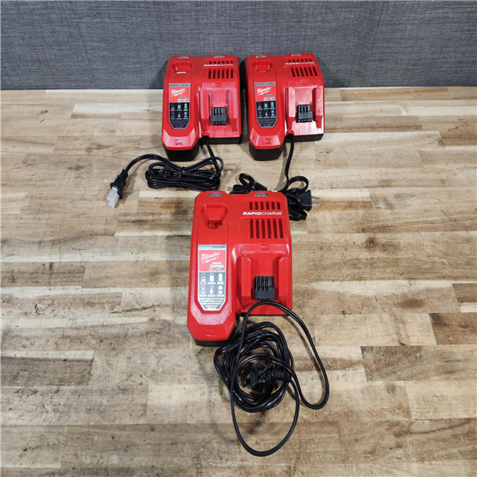 HOUSTON LOCATION - AS - IS MILWAUKEE BATTERY CHARGER PACK QTY - 3