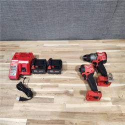 HOUSTON LOCATION - AS-IS MILWAUKEE 2 TOOL COMBO KIT W/ (2) BATTERY & CHARGER