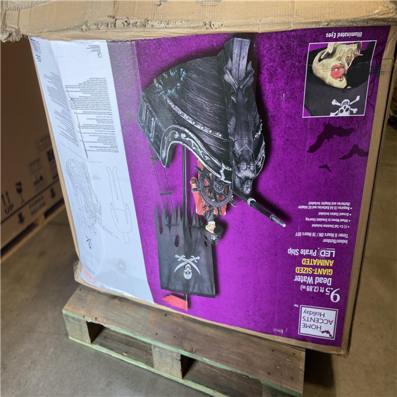 DALLAS LOCATION - Home Accents Holiday 9.5 ft. Dead Water Giant-Sized Animated LED Pirate Ship