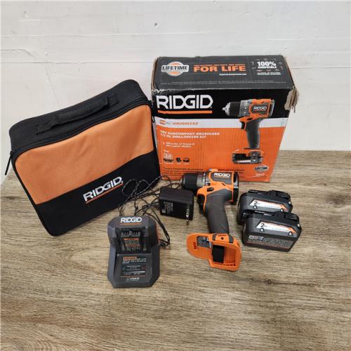 Phoenix Location NEW RIDGID 18V SubCompact Brushless Cordless 1/2 in. Drill/Driver Kit with (2) 2.0 Ah Batteries, Charger, and Tool Bag
