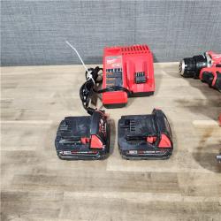HOUSTON LOCATION - AS-IS MILWAUKEE 4 TOOL COMBO KIT W/ (2) BATTERY & CHARGER