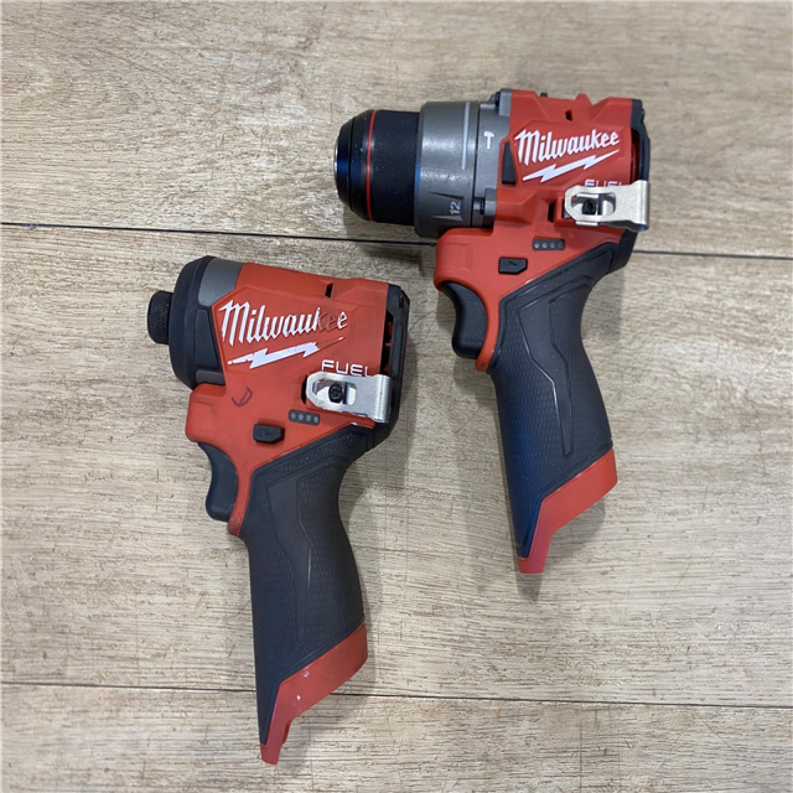 AS-IS Milwaukee FUEL 12-Volt Lithium-Ion Brushless Cordless Hammer Drill and Impact Driver Combo Kit