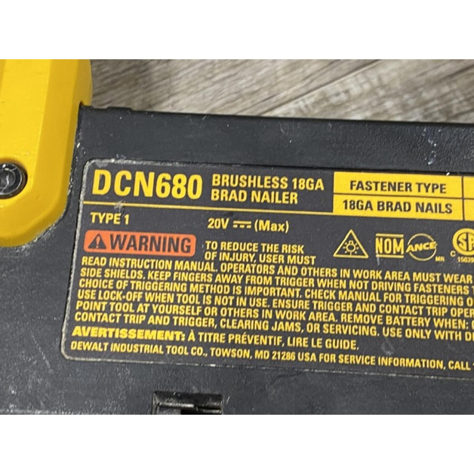 AS-IS DEWALT 20V MAX XR Lithium-Ion Electric Cordless 18-Gauge Brad Nailer (Tool Only)