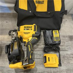 AS-IS DEWALT 20V MAX Lithium-Ion 15-Degree Electric Cordless Roofing Nailer Kit