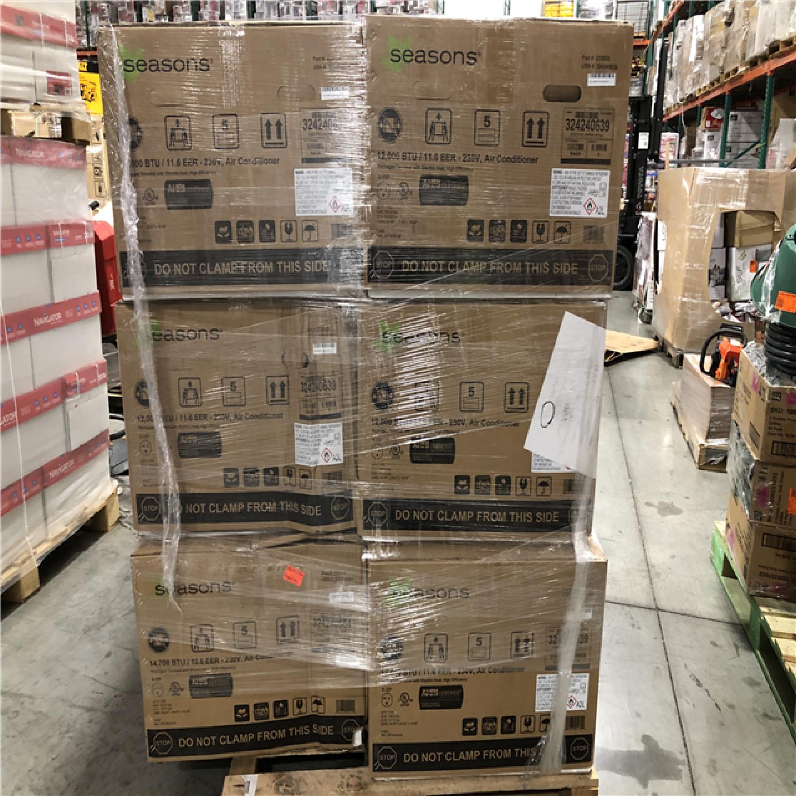 DALLAS LOCATION - Seasons 12000 BTU 230/208 V 20-Amp Electric Heat/Cool PTAC PALLET-(6 UNITS)