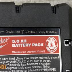 AS-IS Milwaukee 18-Volt Lithium-Ion XC Starter Kit with Two 5.0Ah Batteries and Charger