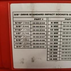 Phoenix NEW Milwaukee SHOCKWAVE 3/8 in. Drive SAE and Metric 6 Point Impact Socket Set (43-Piece)