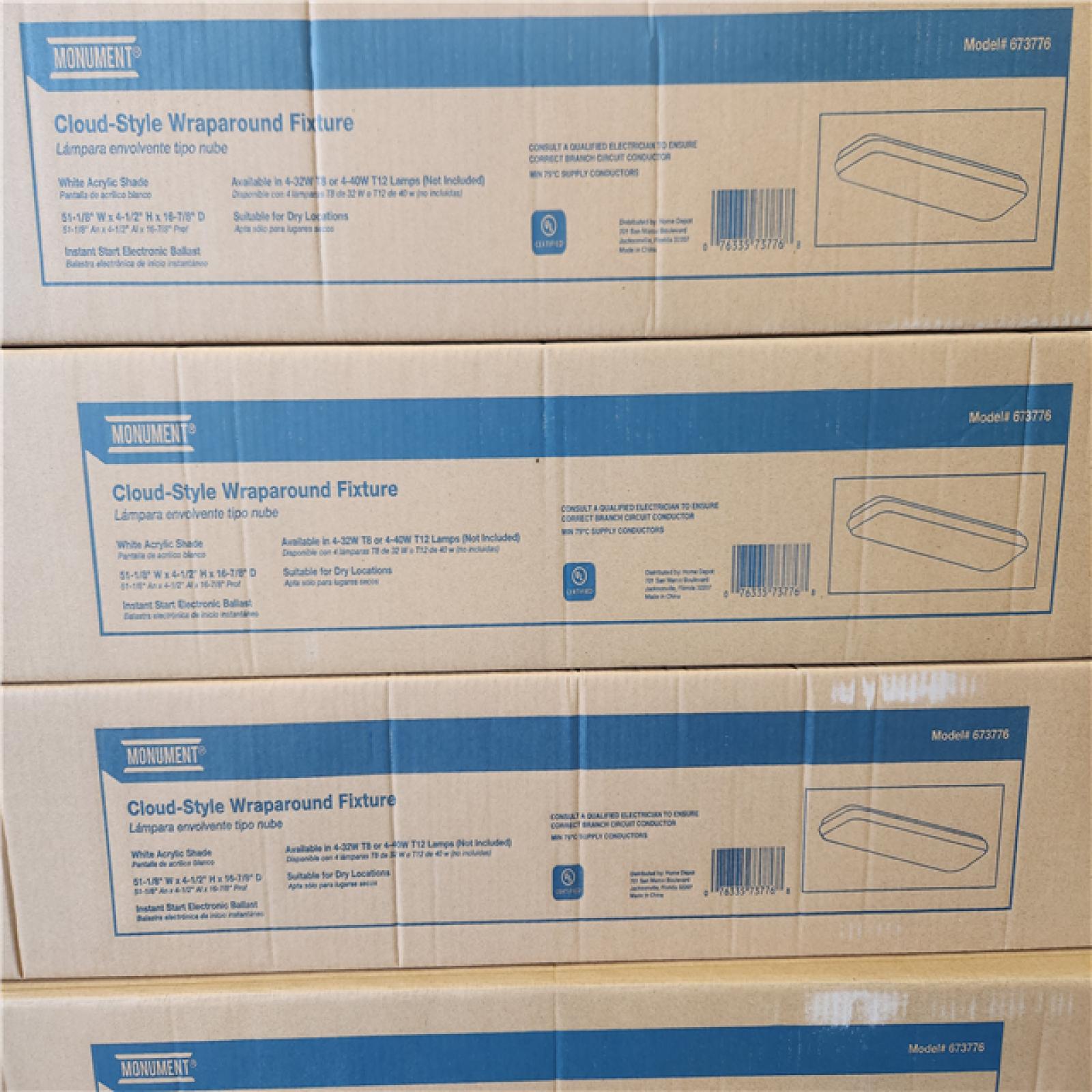 Phoenix NEW Monument 673776 4-Light White Rectangular Flushmount