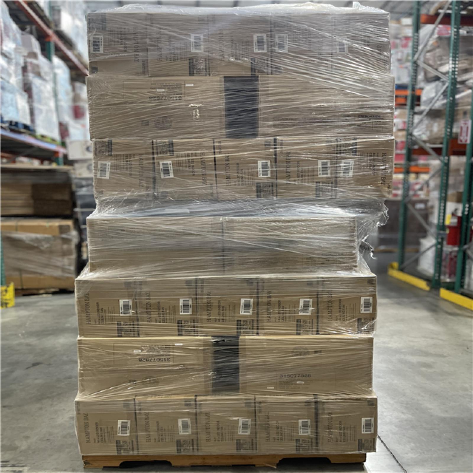 DALLAS LOCATION- Hampton Bay Riley 44 in. LED Brushed Nickel Ceiling Fan with Light Kit PALLET -(63 UNITS)