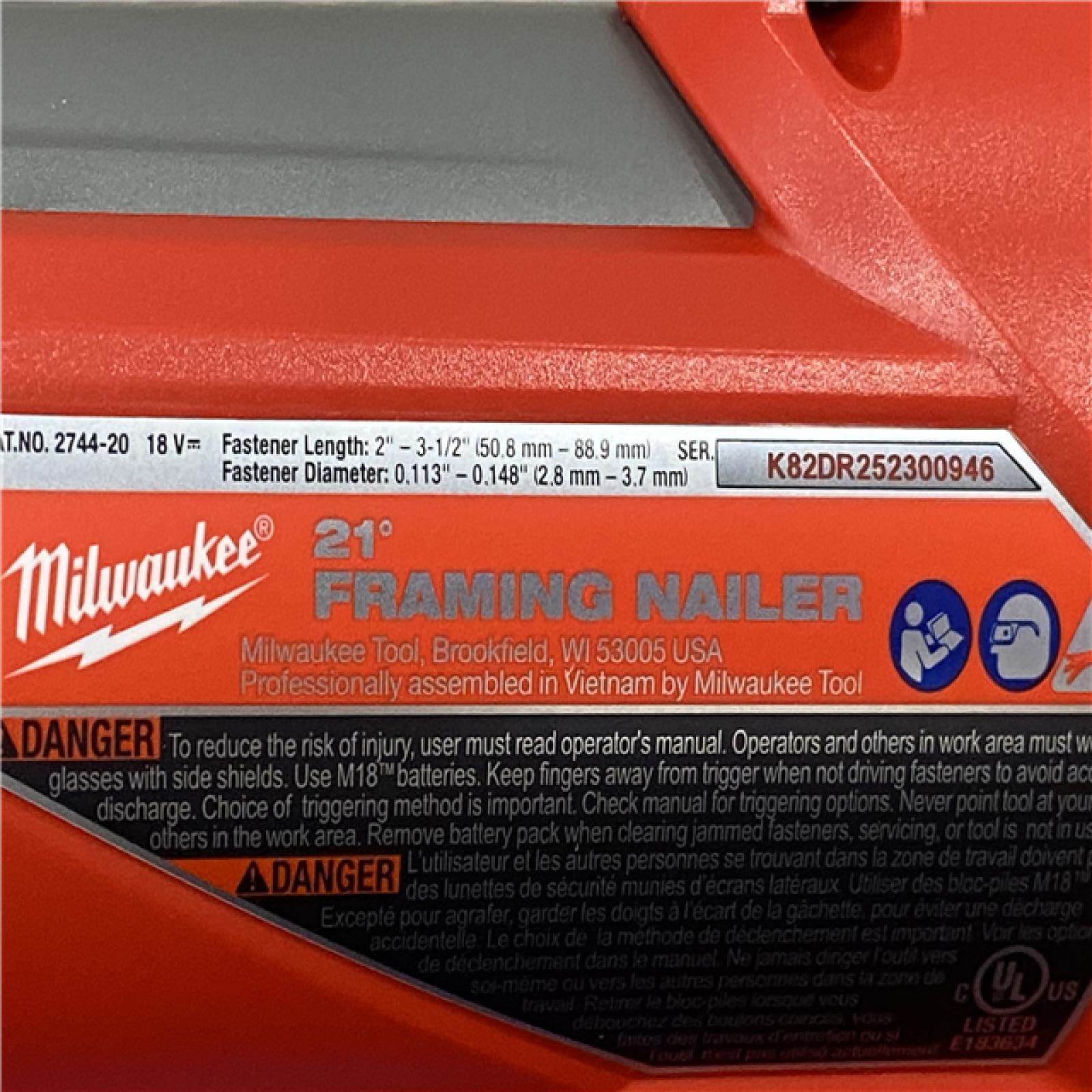 AS-IS Milwaukee FUEL 3-1/2 in. 18-Volt 21-Degree Lithium-Ion Brushless Cordless Framing Nailer (Tool-Only)